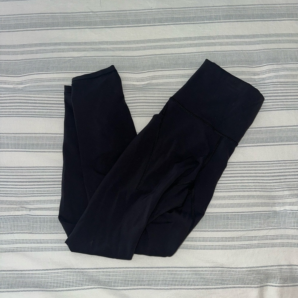 Black Lululemon Wonder Train High Rise Leggings